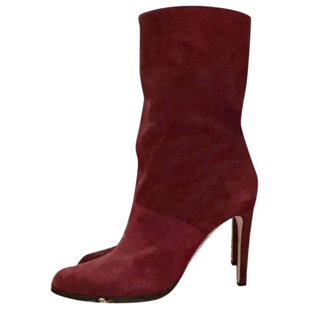 BCBGeneration Valor Suede Mid-Calf Pointed-Toe Stiletto Boots, Size 7